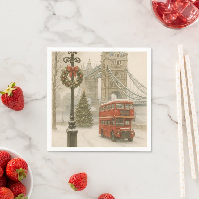 Christmas in London Gift for Traveler | Holiday Serviette (Beispiel)
