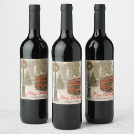 Christmas in London Personalized Wine Label Weinetikett
