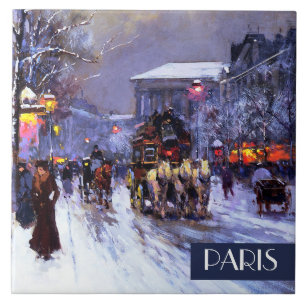 Christmas in Paris. Christmas Gift Ceramic Tiles Fliese