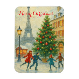Christmas in Paris Eiffel Tower Winter Magnet