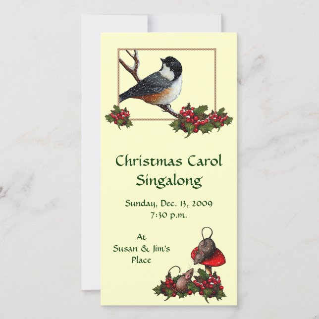 CHRISTMAS INVITATION: Chickadee: Carol Sing (Vorderseite)
