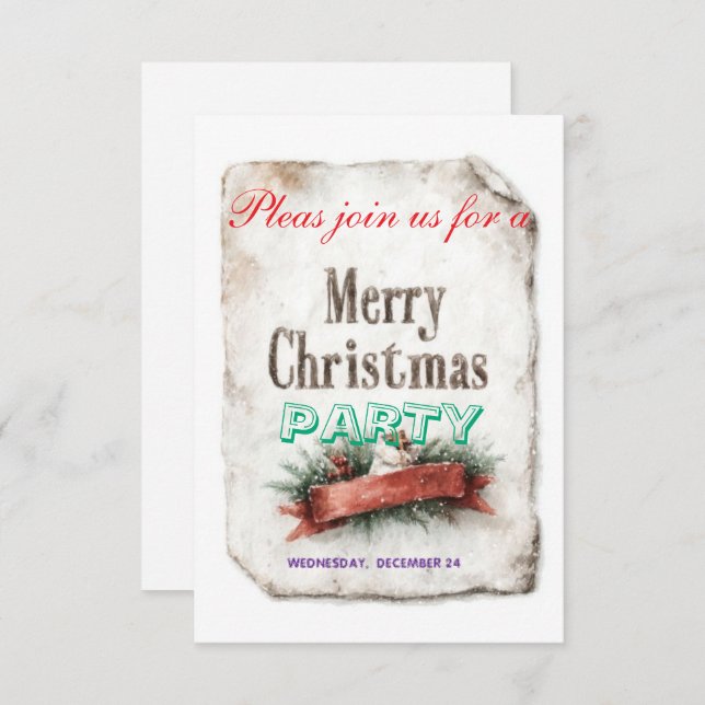 christmas invitations cards (Devant / Derrière)
