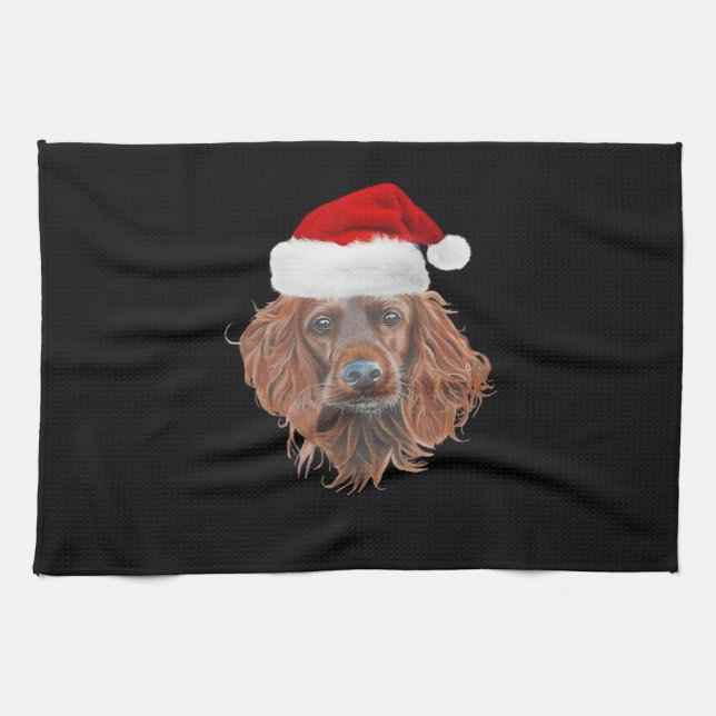Christmas Irish Setter Classic T-Shirt Geschirrtuch (Horizontal)