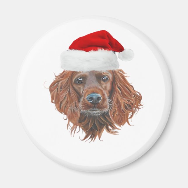 Christmas Irish Setter Classic T - Shirt Magnet (Vorne)
