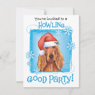 Christmas Irish Setter Invitation
