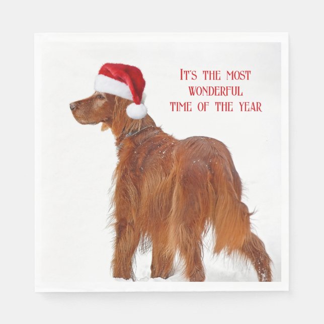 Christmas Irish Setter Serviette (Vorderseite)