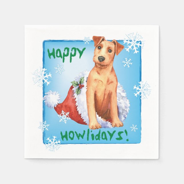 Christmas Irish Terrier Napkins Serviette (Vorderseite)