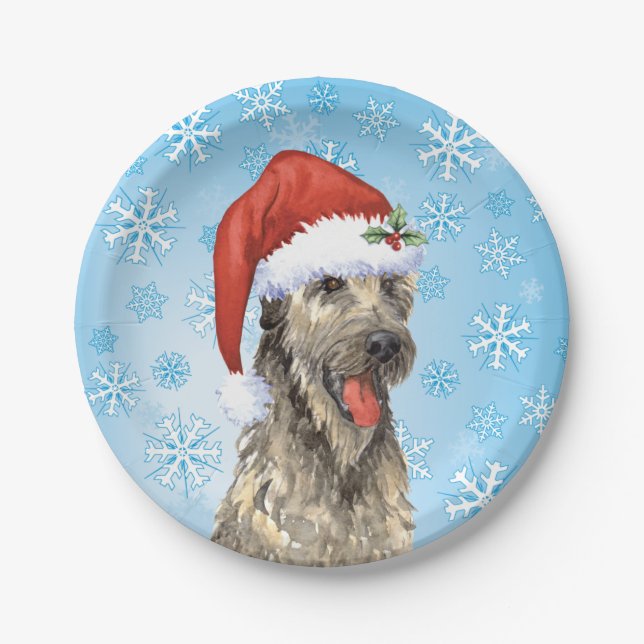 Christmas Irish Wolfhound Pappteller (Vorderseite)