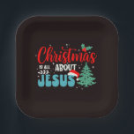 Christmas Is All About Jesus-43687 Pappteller<br><div class="desc">A meaningful Christian design reminding that the true reason for Christmas is Jesus. Perfect for believers celebrating the birth of Christ. (Design code-43687).</div>