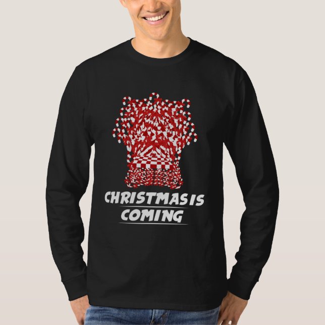 Christmas Is Coming Candy Cane Throne T-Shirt (Vorderseite)