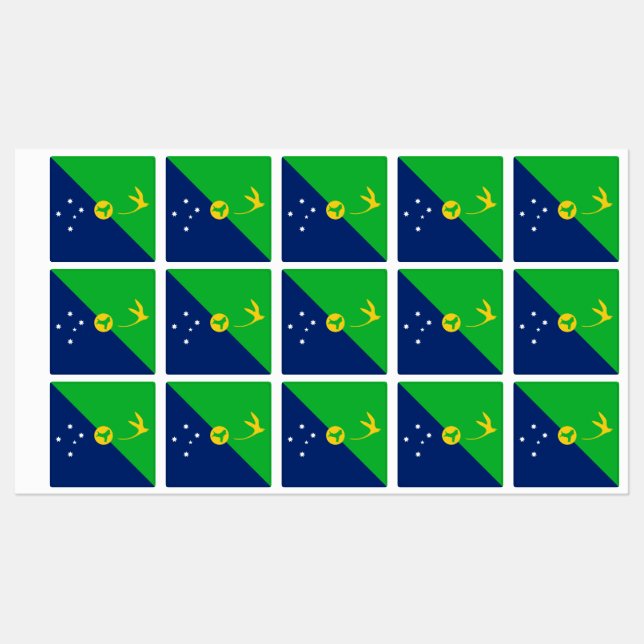 Christmas Island Flag Etiketten (Blatt)