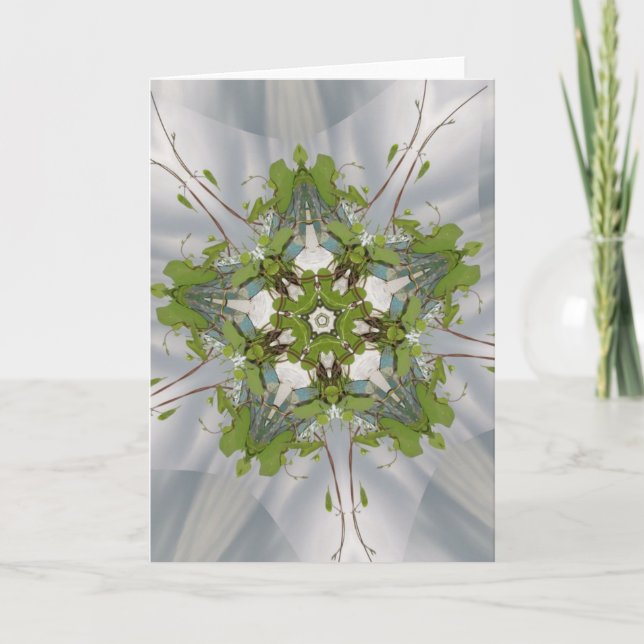 Christmas Ivy Kaleidoscope Star Feiertagskarte (Vorderseite)