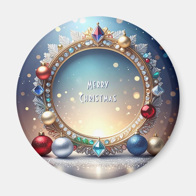 Christmas Jewel Frame Holiday Magnet (Vorne)
