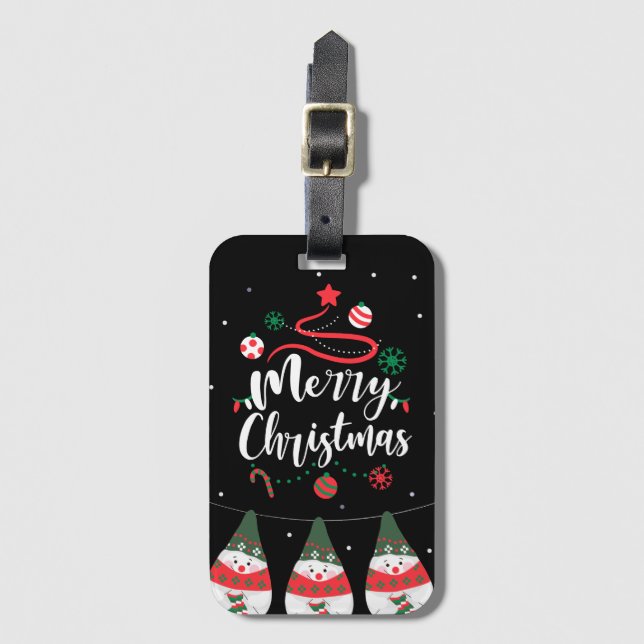 Christmas Jingle Bells Joyful Greetings Collection Gepäckanhänger (Vorderseite Vertikal)