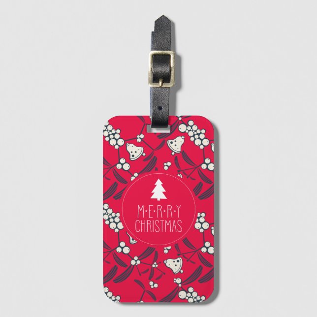 Christmas Jingle Bells Joyful Greetings Collection Gepäckanhänger (Vorderseite Vertikal)