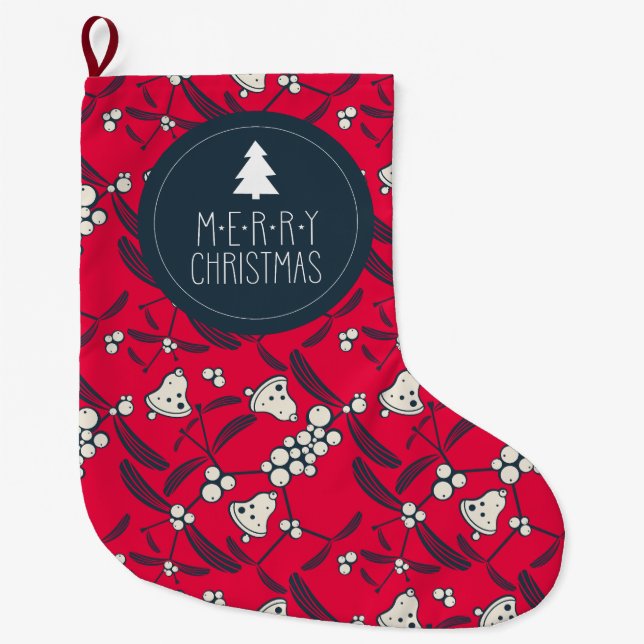 Christmas Jingle Bells Joyful Greetings Collection Großer Weihnachtsstrumpf (Vorderseite)