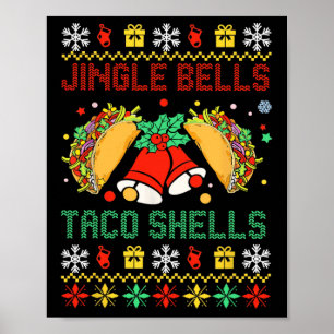 Christmas Jingle Bells Taco Muscheln Funny Family Poster