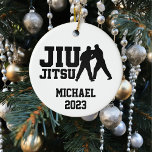 Christmas Jiu Jitsu Personalisiert Keramik Ornament<br><div class="desc">Dieses Design entstand durch digitale Kunst, es kann in dem Bereich personalisiert sein, der durch das Ändern des Fotos oder das Hinzufügen eigener Wörter zur Verfügung gestellt oder angepasst wird. Kontaktieren Sie mich unter colorflowcreations@gmail.com , wenn Sie dieses Design für ein anderes Produkt haben möchten. Sehen Sie mehr meiner Kreationen...</div>