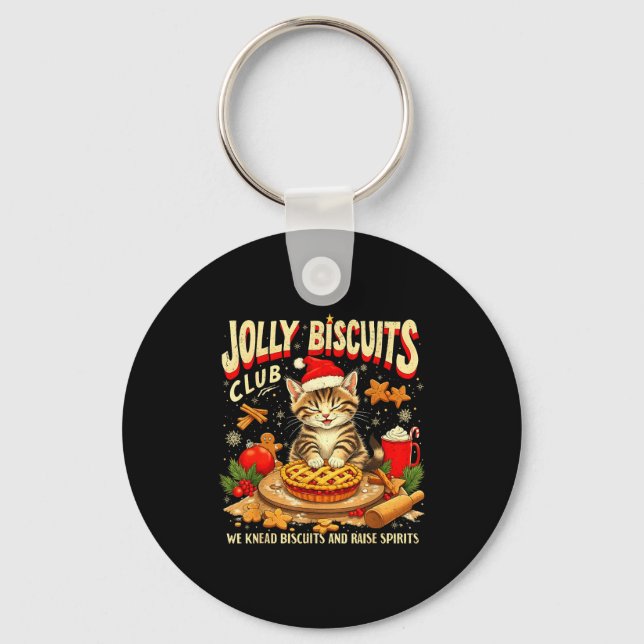 Christmas Jolly Biscuits Club Cute Cat Lovers Baki Schlüsselanhänger (Vorderseite)
