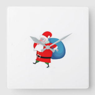 CHRISTMAS "JOLLY OLD SAINT NICK" KLICKEN QUADRATISCHE WANDUHR