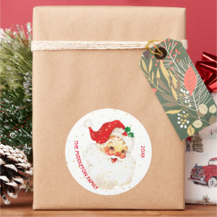 Christmas Jolly Santa Claus Fun Merry Gruß Runder Aufkleber