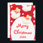 Christmas Jolly Santa Claus Merry Grueting Feiertagskarte<br><div class="desc">Ein roter Hintergrund mit einem fröhlichen Weihnachtsmann ist die Grundlage für diese maßgeschneiderte Weihnachtsfeier in alter Mode. Ändern Sie die Informationen einfach,  um Ihr Design anzupassen. Von einer Reihe von Weihnachten Urlaub stationär von Chessie's Fine Designs.</div>
