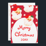 Christmas Jolly Santa Claus Merry Grueting Feiertagskarte<br><div class="desc">Ein roter Hintergrund mit einem fröhlichen Weihnachtsmann ist die Grundlage für diese maßgeschneiderte Weihnachtsfeier in alter Mode. Ändern Sie die Informationen einfach,  um Ihr Design anzupassen. Von einer Reihe von Weihnachten Urlaub stationär von Chessie's Fine Designs.</div>