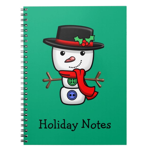 Christmas Jolly Snowman Notebook Notizblock (Vorderseite)