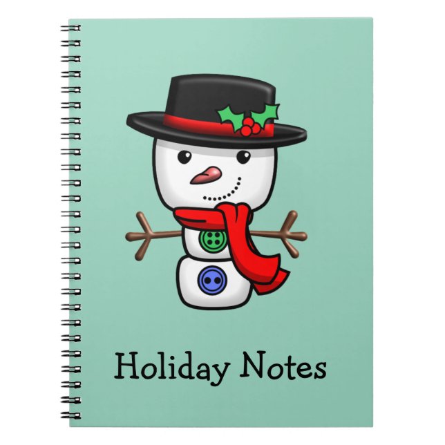 Christmas Jolly Snowman Notebook Notizblock (Vorderseite)