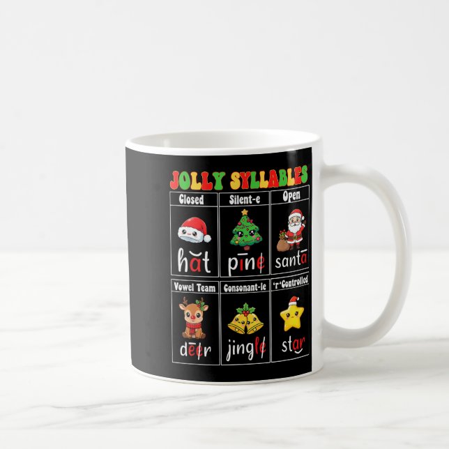 Christmas Jolly Syllables Teacher Students Funny S Kaffeetasse (Rechts)