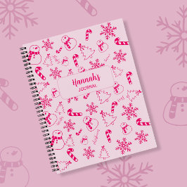 Christmas Journal – Pink Winter Holiday Notebook Notizbuch