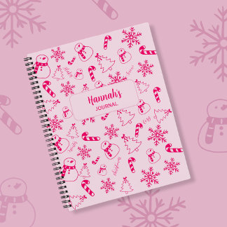 Christmas Journal – Pink Winter Holiday Notebook Notizbuch