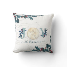 Christmas Joy Beach Coastal Sand Dollar Holly Name