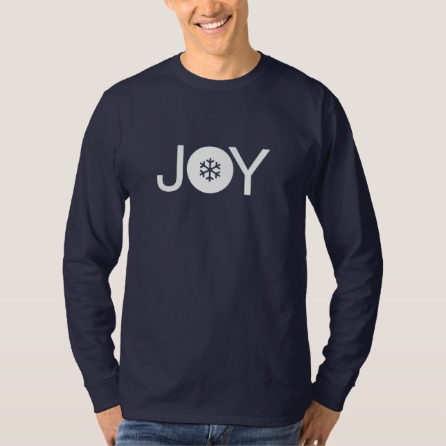 Christmas Joy Blue und White Long Sleeve T - Shirt (Vorderseite)