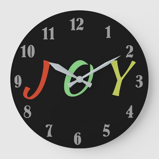 Christmas Joy Clock Große Wanduhr (Vorderseite)