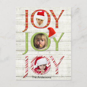 Christmas Joy Custom Foto Feiertagspostkarte