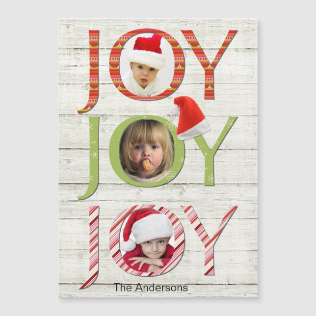 Christmas Joy Custom Foto Holiday Magnet (Vorderseite)
