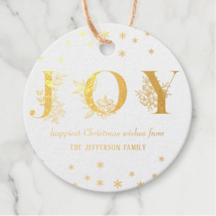 Christmas Joy Deer Floral Antler Wasserfarbe Geschenkanhänger