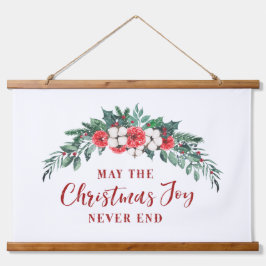 Christmas Joy Evergreen Bouquet Wandteppich Mit Holzrahmen