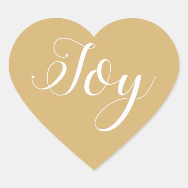 Christmas Joy Gold Yellow Herz-Aufkleber (Vorderseite)