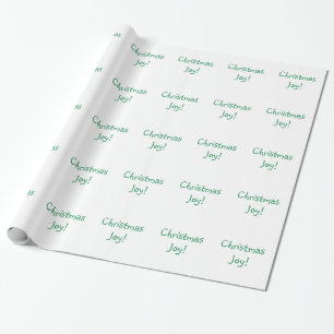Christmas Joy Holiday Green Schriftart Geschenkpapier
