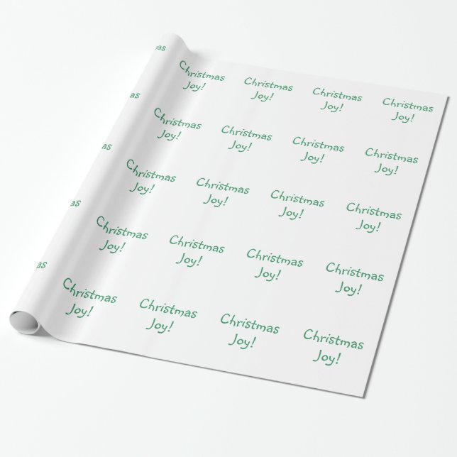 Christmas Joy Holiday Green Schriftart Geschenkpapier (Ungerollt)
