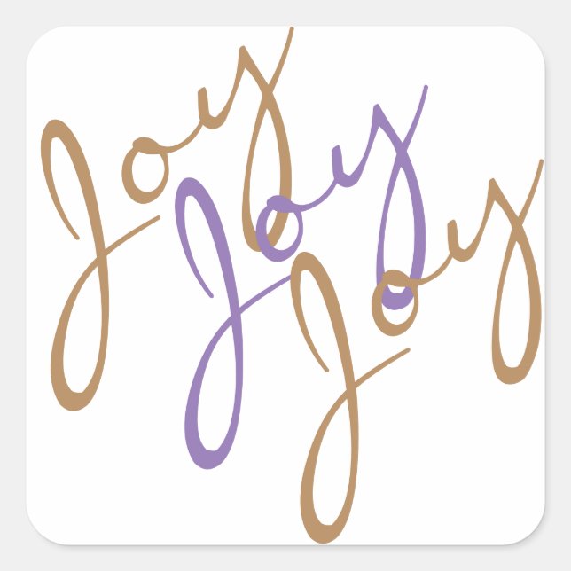Christmas Joy Joy Joy Typografy Art Quadratischer Aufkleber (Vorderseite)