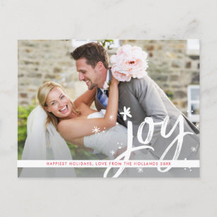 CHRISTMAS JOY moderne Overlay-Foto-Schrift Feiertagspostkarte