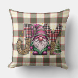 Christmas Joy Nordic Gnome Kariert Girly Kissen