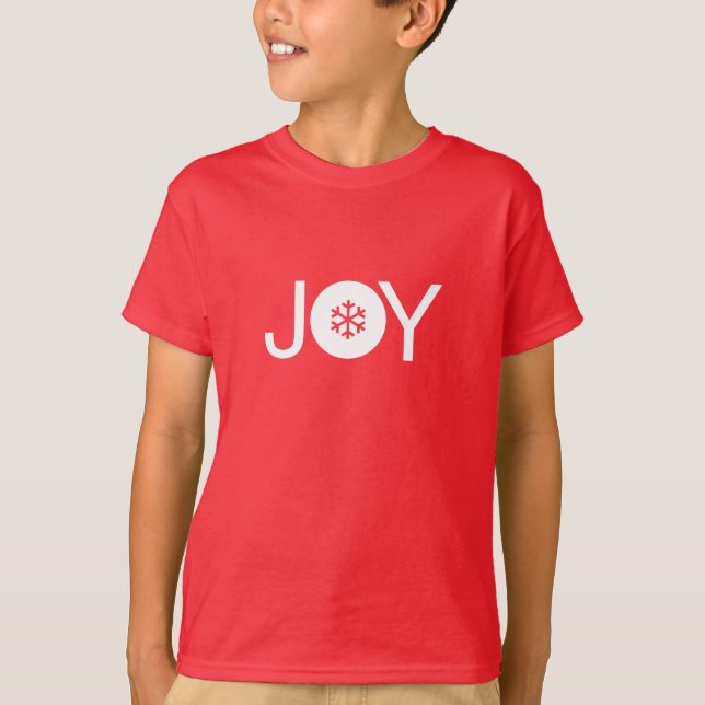 Christmas Joy Red and White Kids T - Shirt (Vorderseite)