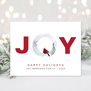Christmas Joy Red Kardinal Watercolor Feiertagspostkarte