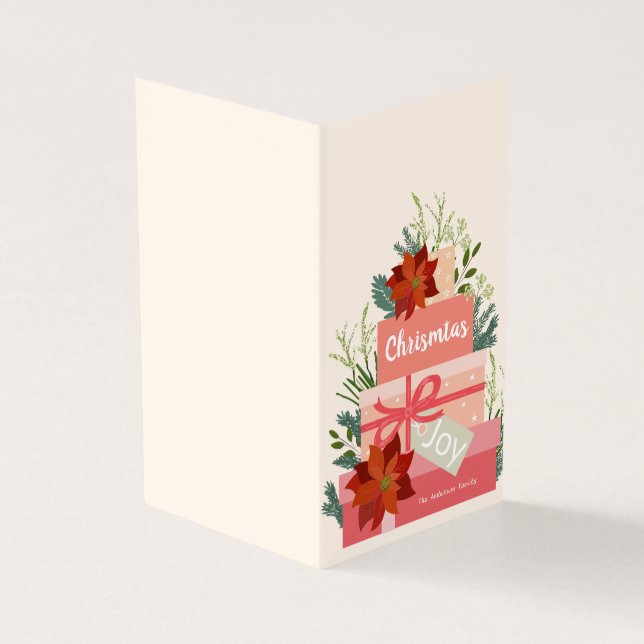Christmas Joy red poinsettia personalisieren (Vorderseite)