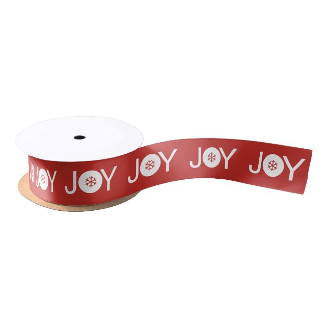 Christmas Joy Red Ribbon Satinband (Spule)