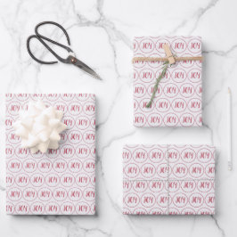 Christmas Joy Red Wrapping Paper Geschenkpapier Set